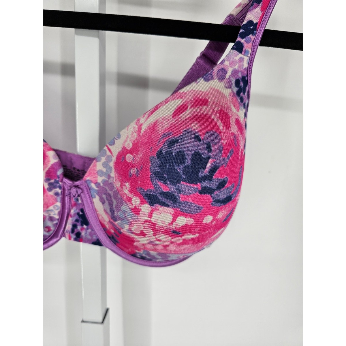 Vintage Bali Womens Sz 38D Lightly Padded T Shirt Bra Pink Purple