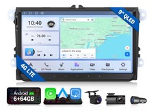 Android 13 9" QLED 6 64 for VW Golf GTI MK6 2009-2013 Car Radio Wireless CarPlay