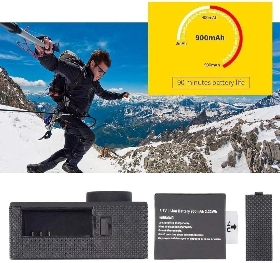 Action Camera Sports Camera Full HD 1080P Waterproof Underwater Camera Kit - Image 4 of 4