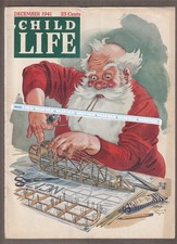 1941 Child Life **SOLO CUBIERTA*~SANTA CLAUS/modelo de avión~Navidad~Sopa de tomate Heinz
