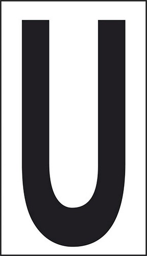 Adesivo lettera U abitazioni uffici luoghi pubblici 10CMx5,6CMStart