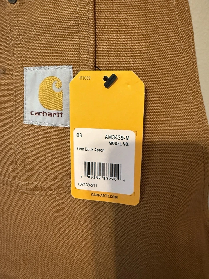 Carhartt Men's Firm Duck Apron Tan Tool Pouches Pockets Brown NWT NEW - Image 4 of 4