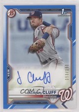 2021 Bowman Paper Prospect Blue Border 53/150 Jackson Cluff #PAPR-JC Auto ni4