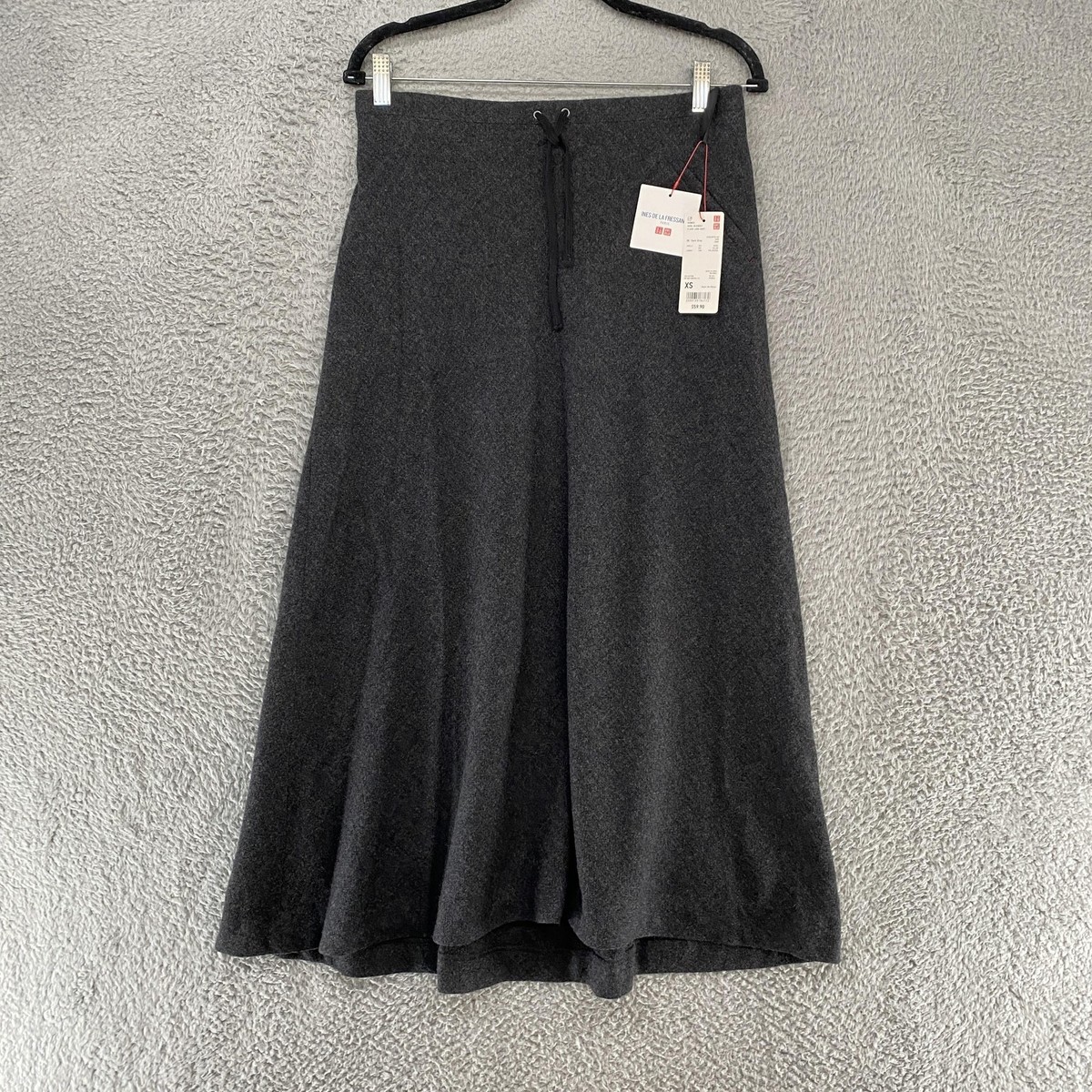 Uniqlo Ines de la Fressange Skirt Womens XS Dark Gray Wool