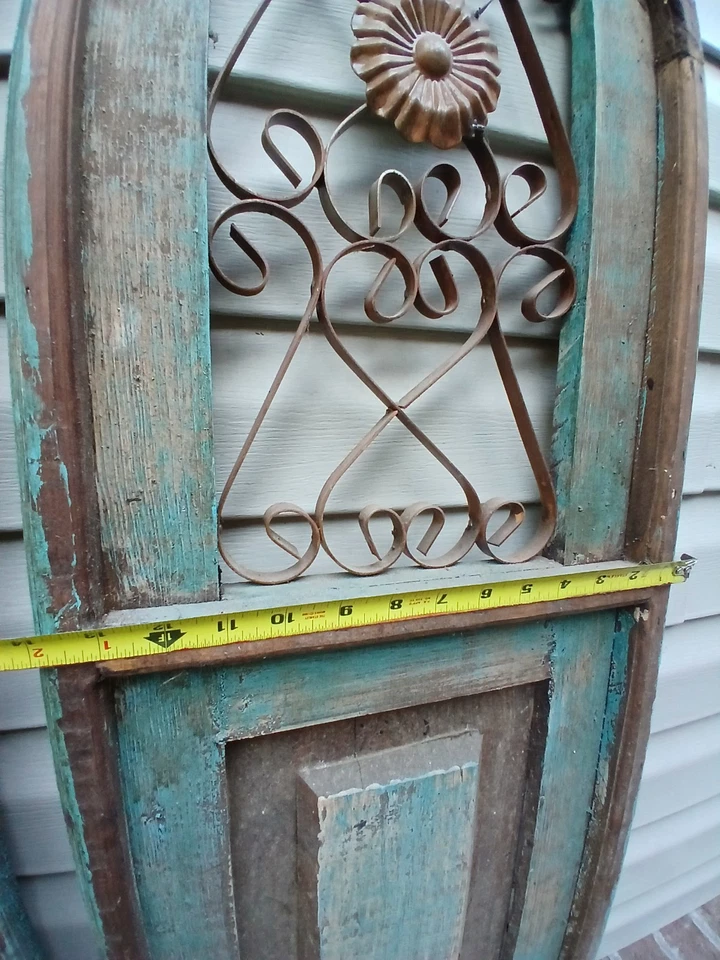 Gran juego de decoración de pared de arco de catedral de madera y metal rústico para granja Foto 3 de 4