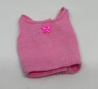 Vintage 80s 90s Mattel Barbie Pink-Tag Sleeveless Bow Front Crop Tank Top Shirt