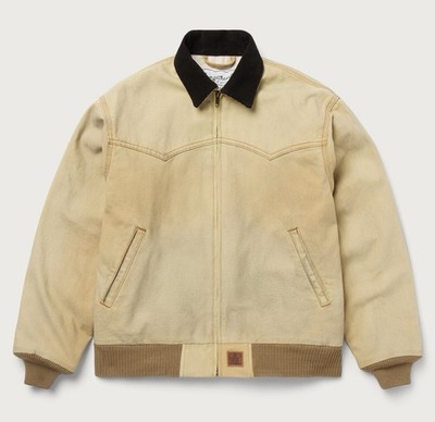 ONE OF THESE DAYS Distressed Canvas Western  Ranch Jacket  Worn Tan Small NEW