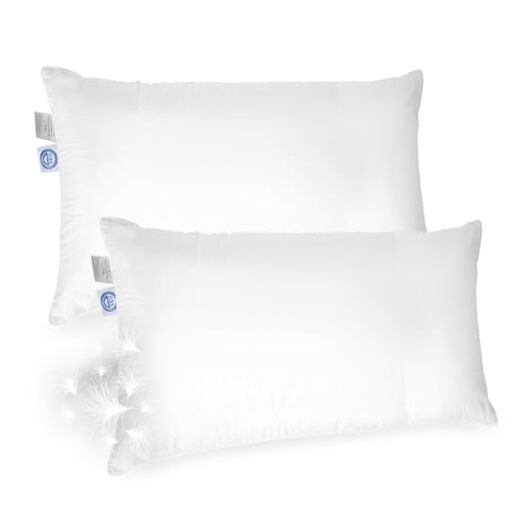  Goose Down Sleeping Pillow White 600 Fill Power with Medium King (Pack of 2)
