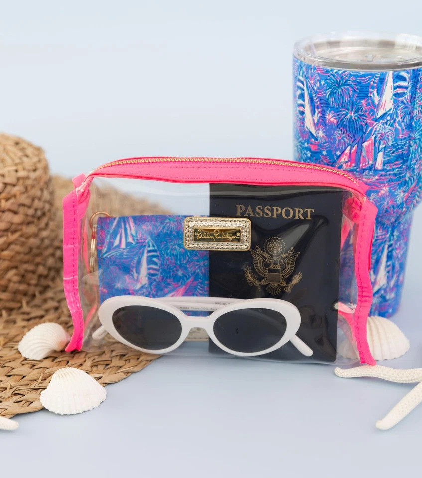 Bolsa com zíper transparente Lilly Pulitzer, estojo de lápis fofo para adultos, vaso sanitário de viagem... - Imagem 2 de 3
