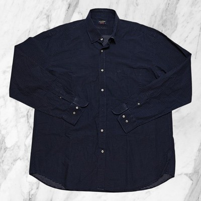 PAUL & SHARK Herren Hemd blau Langarm 100% Baumwolle Größe 44 / XL 