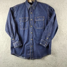 Revco Black Stallion Shirt Mens M Heavy Denim FR Flame Resistant Work Welding