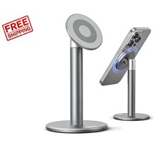 Magnetic Aluminum Phone Stand w/ 360  Rotation for Ultimate Desk Convenience