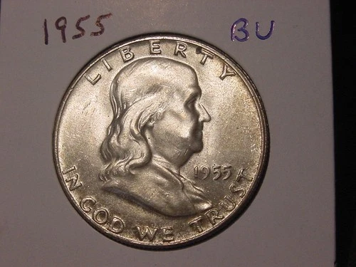 1955 FRANKLIN HALF BU ORIGINAL COLOR POPULAR BETTER DATE SHIPS FREE