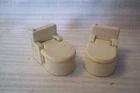 VINTAGE Fisher Price Little People -  2 WHITE TOILETS