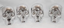 DII Design Imports Halloween Skull Skeleton Head Napkin Rings Party Silver AS IS