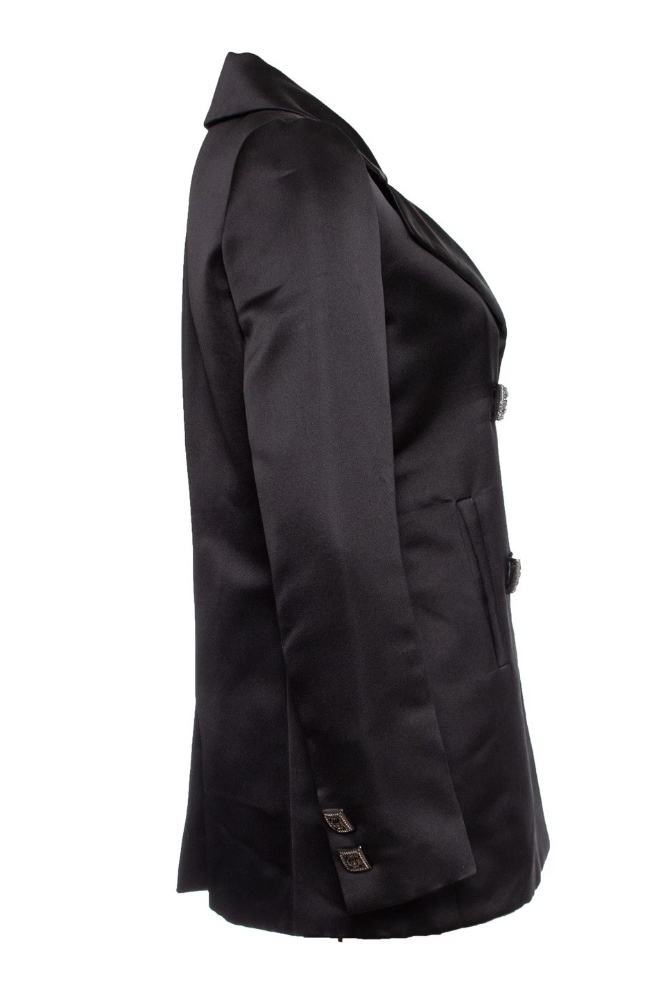 CHANEL Giacca di seta con bottoni decorati donna nera 38