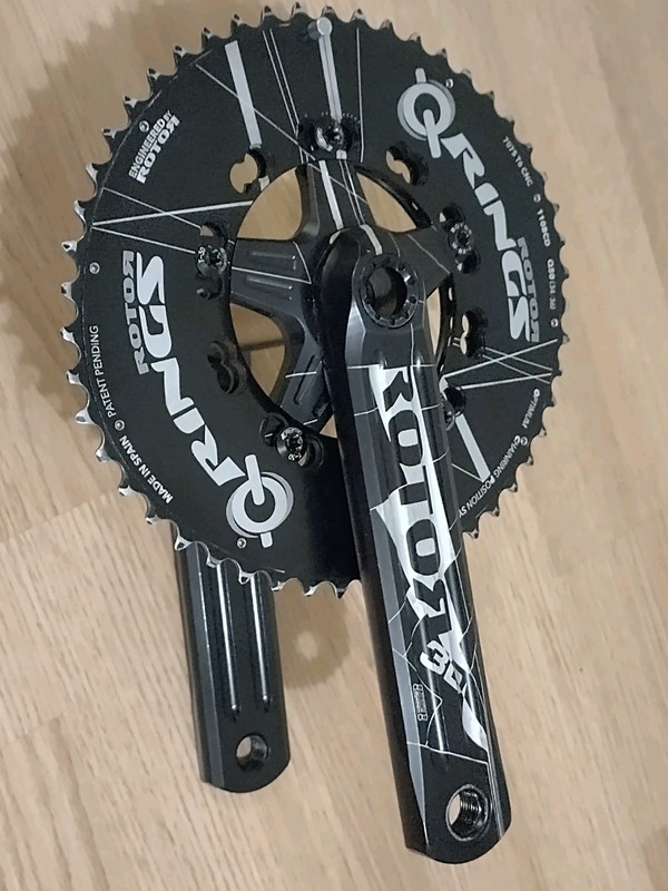 Rotor 3D crankset and Qrings Chainset 50T 34T, 175mm cranks, 110BCD, VGC