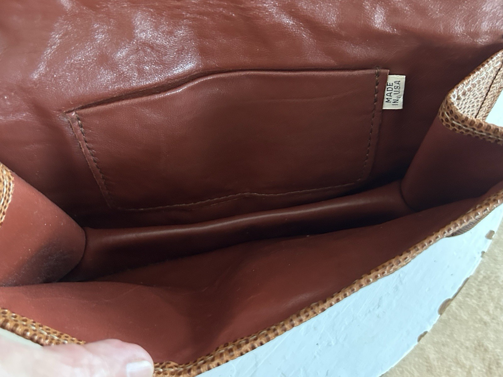 Vintage Carlos Falchi Python Lizard Patchwork Clu… - image 6