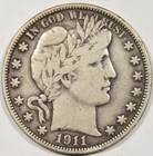 1911 BARBER HALF DOLLAR ~ ALL OF LIBERTY! NICE BOLD ORIGINAL VERY FINE VF!