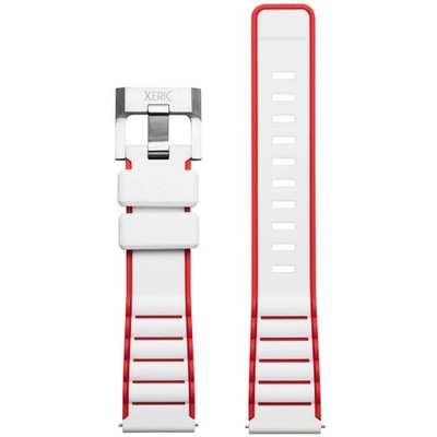 Xeric 20mm White Red Silicone Strap - Brand New