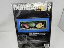 Dimensions No Count Cross Stitch Kit #3944 Exotic Tropical Fish 1990  New