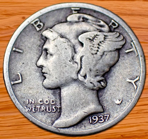 1937 Mercury Dime G (Good) 90% Silver