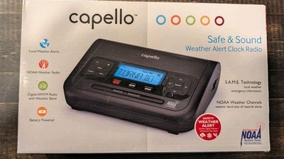 Capello CR2W Safe and Sound NOAA Weather Alert Clock Radio (NEW)
