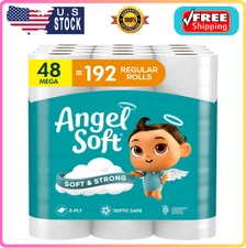 Angel Soft Toilet Paper, 48 Mega Rolls = 192 Regular Rolls, Soft And Strong