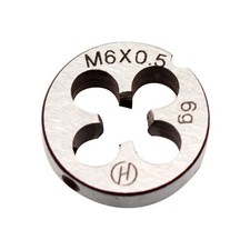 6mm X 0.5 Metric Right Hand Round Die, Machine Thread, M6 X 0.5mm Pitch Tool