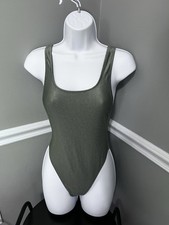 AERIE NWT Green Olive One Piece Swimsuit Bathing Suit Size X Small - XS-H