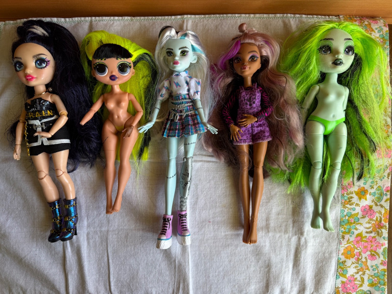 Lot of 5 Dolls, Monster High G3 FrankieStein Clawdeen, Ainsley Slater, HarleyLOL