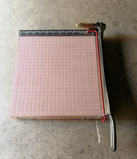 Vintage Ingento No.1132 Cast Iron and Wood 12" Desktop Paper Cutter Purple