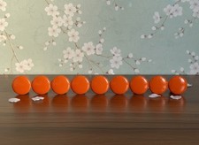 Vintage Orange Cabinet Knobs / Drawer Pulls   Lot of 9 Please Read