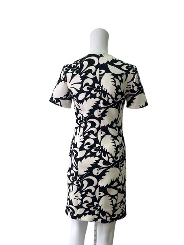 Zara Bodycon Dress Size M Womens EU42 Black & White Floral Zip Up Back Stretch - Picture 4 of 11