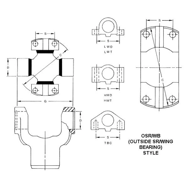 For Ford F-150 1985-1993 Spicer 5-330X Wing U-Joint - Image 3 of 3