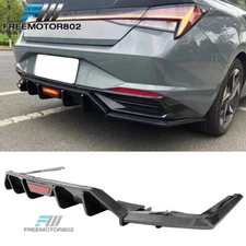 For 21-23 Hyundai Elantra Carbon Fiber Print W/ Brake Light PP Rear Diffuser Lip