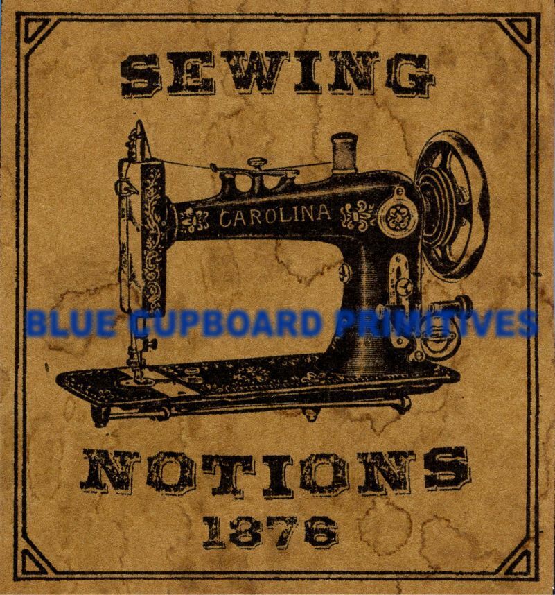 Primitive Vintage Early Look Sewing Notions Cupboard Pantry 21 Labels 