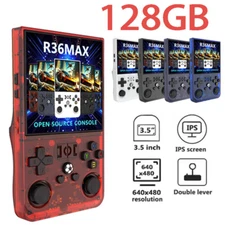 128GB R36Max Retro Handheld Video Game Console, 3.5 Inch IPS Screen 22000 Games