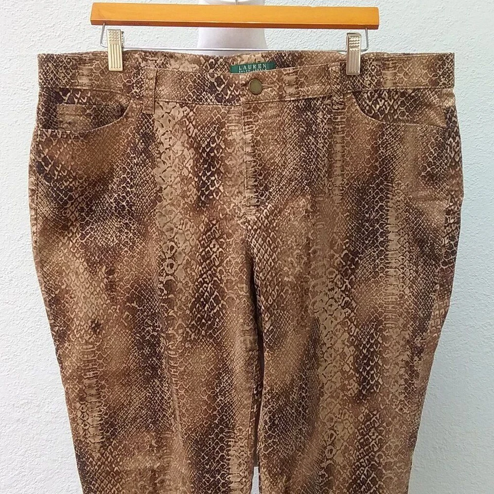 Lauren Ralph Lauren Women's Pants Animal Print 16W Cotton Transitional - Image 3 of 4