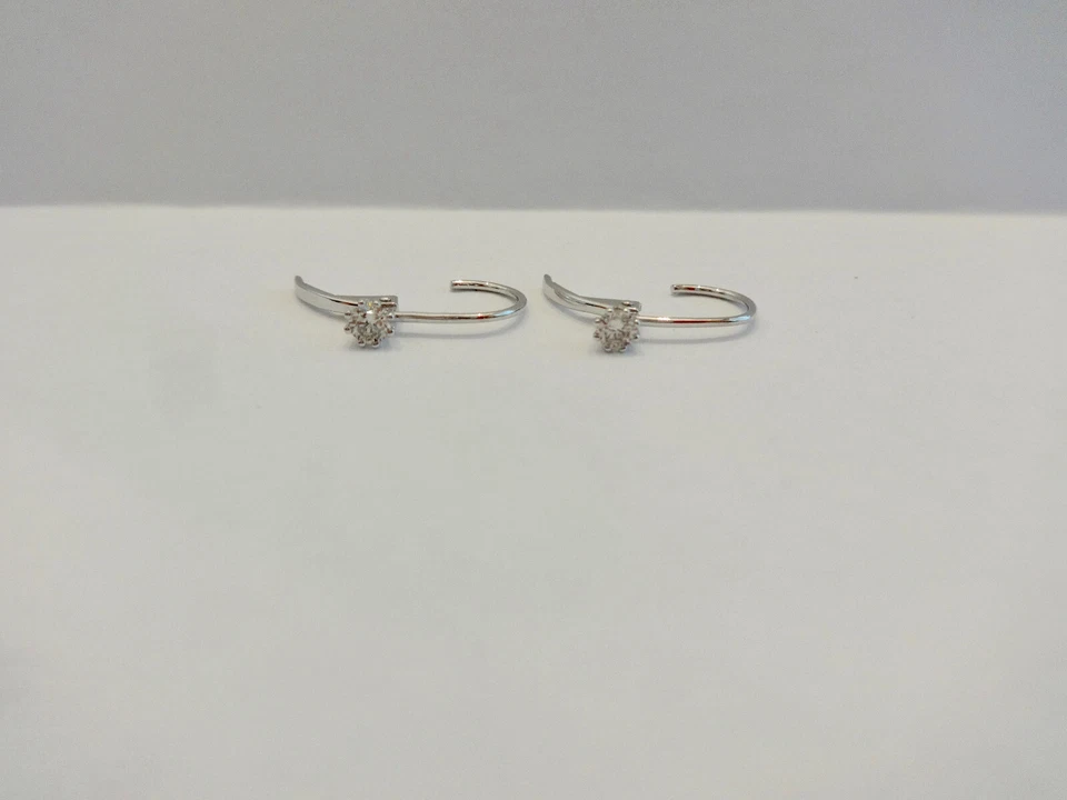 "Sonderangebot" Ohrhänger mit  2 Brillanten 0,26 Carat 750 er Weißgold. - Bild 4 von 4