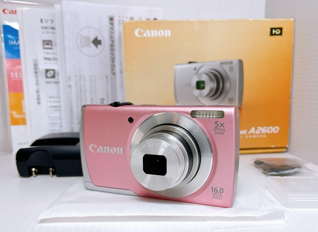 N-MINT wz/Box&SD card] Canon PowerShot A2600 Pink 16.0MP 5x