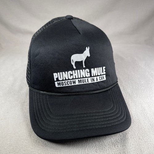 Punching Mule Hat Men OS Black Trucker Cap Moscow Mule Alcohol Mesh Back