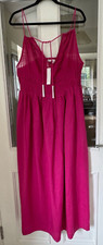 BNWT ACCESSORIZE PINK V NECK RUCHED SLEEVELESS COTTON SUNDRESS - SIZE L (18/20)!
