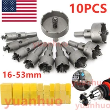 10 Size Hole Saw Cutter Tool For Steel Metal Alloy Carbide Tip TCT Drill Bit Set