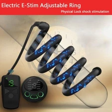 male Electric EStim Penis Stretcher Enhancer Ball Scrotum Ring Delay Ejaculation