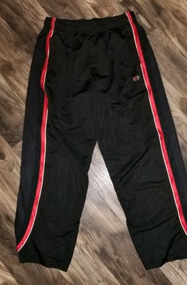 Mens Champion size large Athletic polyester Pants With Pockets black stretch | eBay