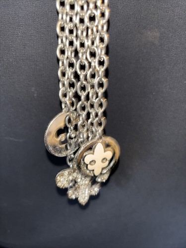 Kathy Van Zeeland Fleur de Lis Hearts Rhinestone Purse Charms Key Chain - Picture 6 of 7