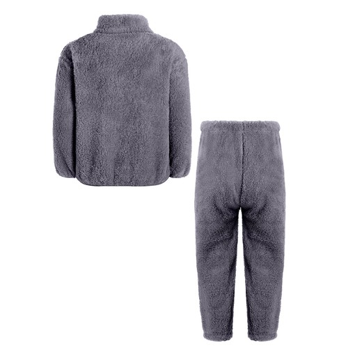Unisex Kids Pajama Coral Fleece Outfit Tops Set Stand Collar Costume Boys Soft - Picture 41 of 55
