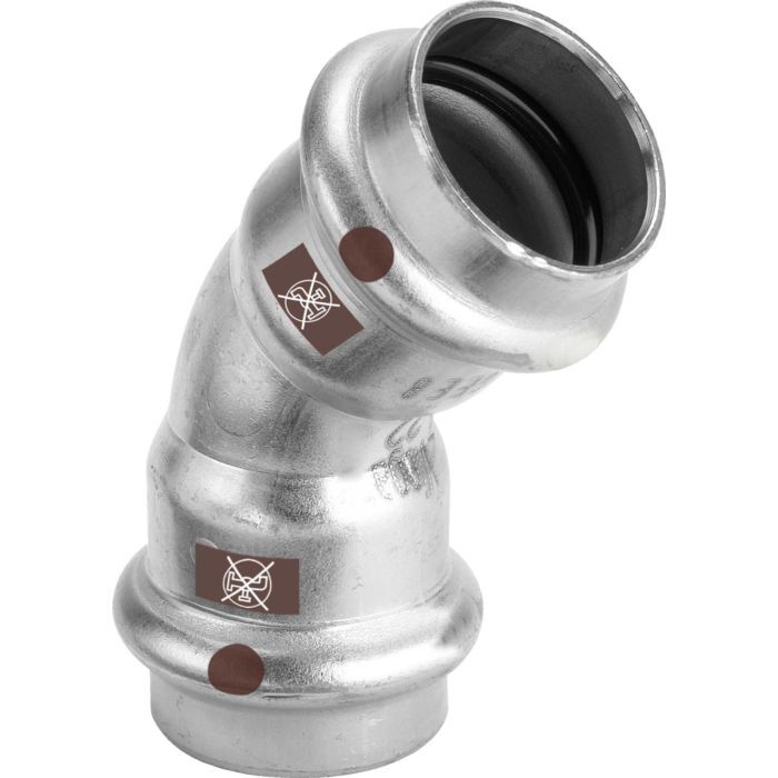 Viega Temponox Bogen 809867, 22 мм, 45 градусов, Сталь, низкий рост, SC-контур