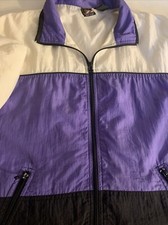 Vintage 1990s USA Olympics JC Penney Windbreaker Jacket Black Purple Nylon Sz L